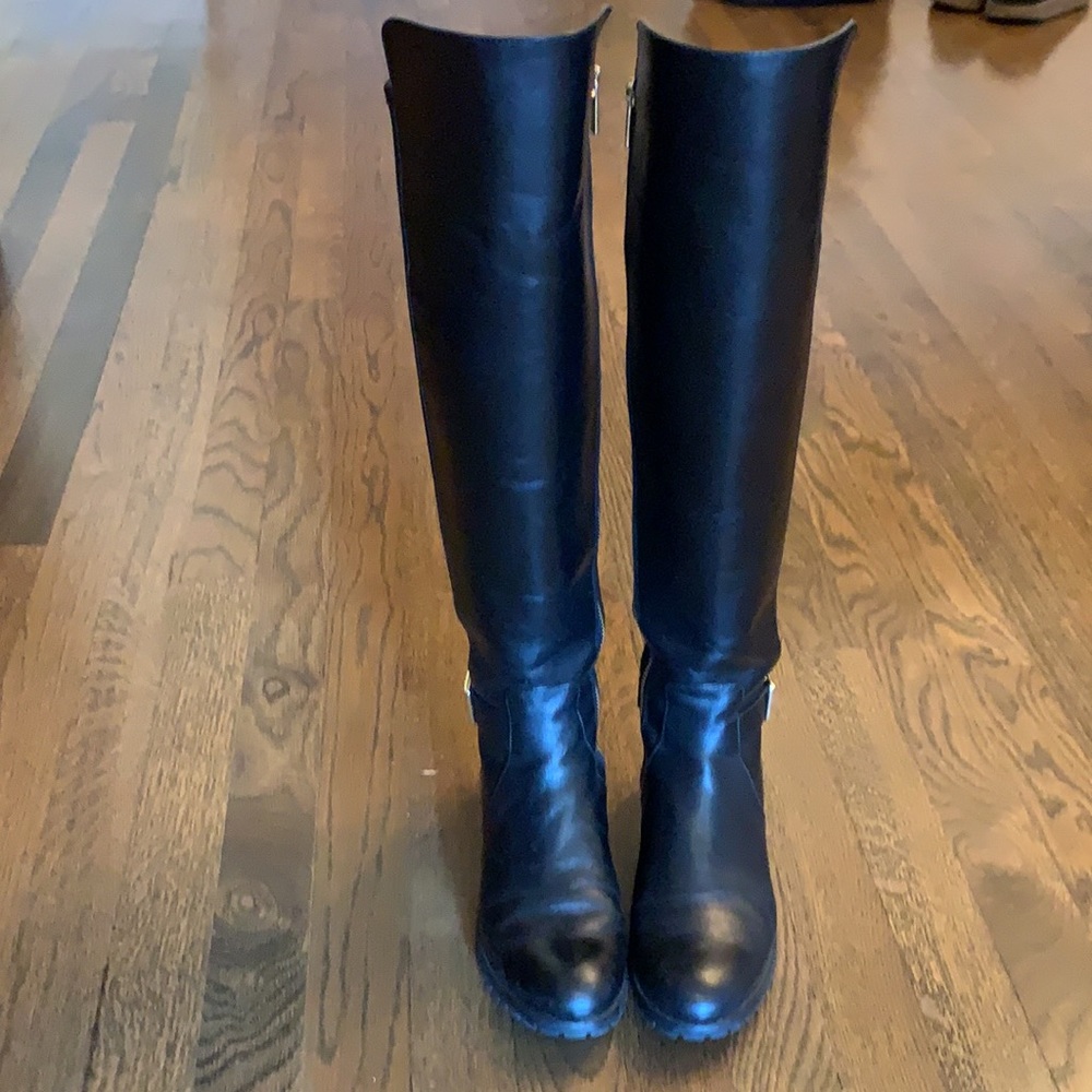 MICHAEL KORS knee high black leather boots